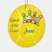 Yellow Tennis Ball| Koningin van de rechtbank pers Keramisch Ornament (Links)