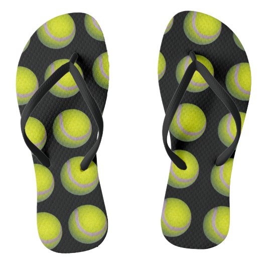 Yellow Tennis Ball Pattern; Teenslippers (Voetbed)