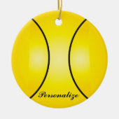 Yellow Tennis Ball | Personaliseren Keramisch Ornament (Voorkant)