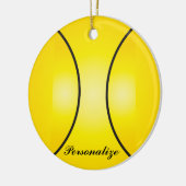Yellow Tennis Ball | Personaliseren Keramisch Ornament (Links)