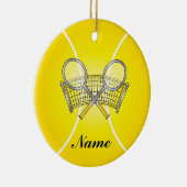 Yellow Tennis Ball personaliseren Keramisch Ornament (Rechts)