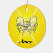 Yellow Tennis Ball personaliseren Keramisch Ornament (Links)