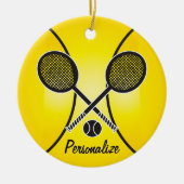 Yellow Tennis Ball | Personaliseren Keramisch Ornament (Voorkant)