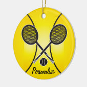 Yellow Tennis Ball | Personaliseren Keramisch Ornament (Links)