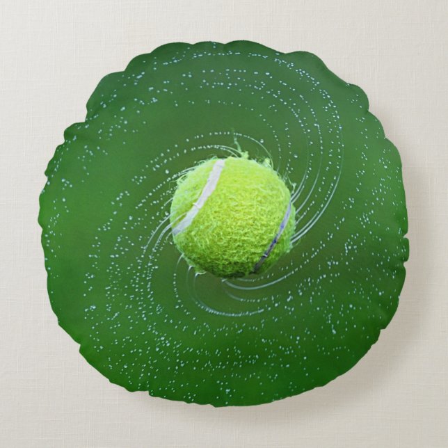 Yellow Tennis Ball Persoonlijk Rond Kussen (Voorkant)