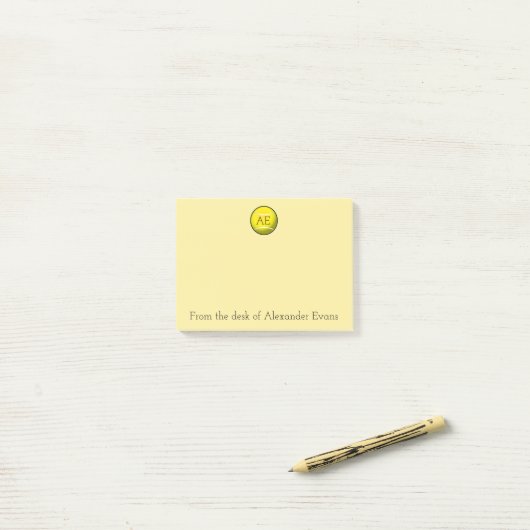 Yellow Tennis Ball Post-it® Notes (Op bureau)