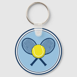 Yellow Tennis Ball Racket Keychain