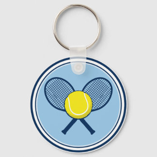 Yellow Tennis Ball Racket Keychain