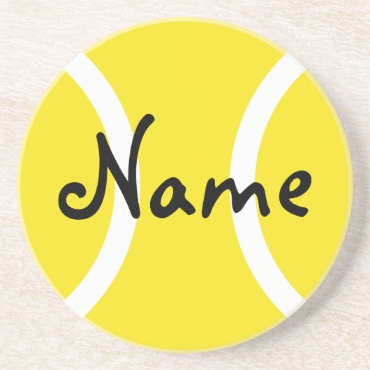 Yellow Tennis Coasters - Customizable gifts Zandsteen Onderzetter (Voorkant)