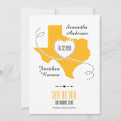 Yellow Texas Curling Ribbon Save The Date (Voorkant)