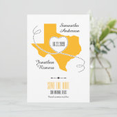 Yellow Texas Curling Ribbon Save The Date (Staand voorkant)
