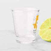 Yellow Texas Curling Ribbon Weduwdatum Shot Glas (Links)