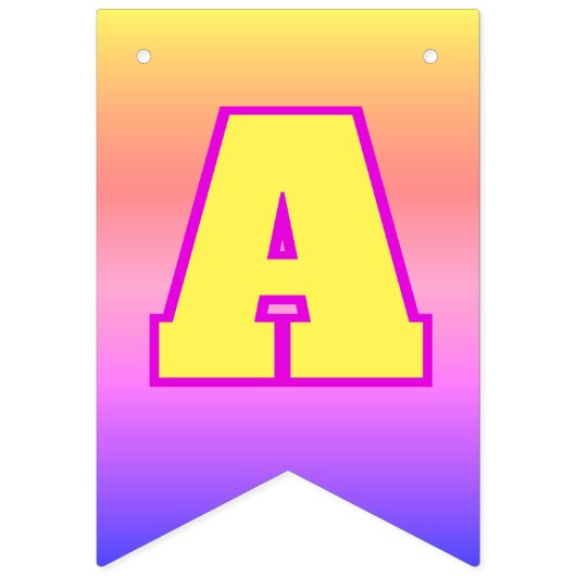 YELLOW Text Happy Birthday | Bewerkbaar Vlaggetjes (Tweede vlag)