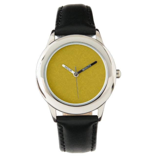 Yellow textured surface with  swirling pattern horloge (Voorkant)