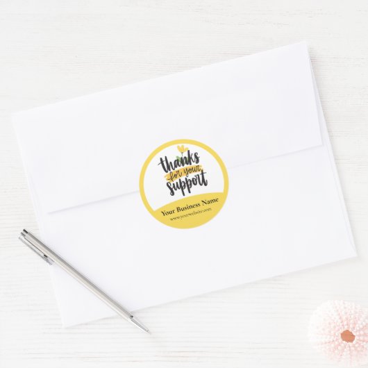 Yellow Thank you packaging sticker (Envelop)