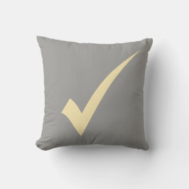 Yellow Tick Check Symbol Mark Cushion Kussen