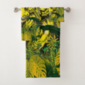 Yellow Tiger Bath Towel Set - Retro Tiger Towells Bad Handdoek (Insitu)