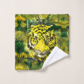 Yellow Tiger Bath Towel Set - Retro Tiger Towells Bad Handdoek (Wasdoekje)