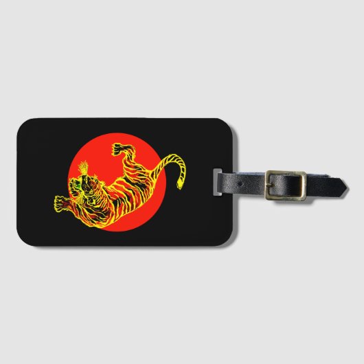 Yellow Tiger Red Circle Bagagelabel (Voorkant (horizontaal))