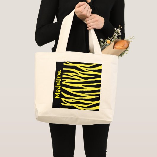 Yellow Tiger Stripes Canvas tas (Voorkant (product))