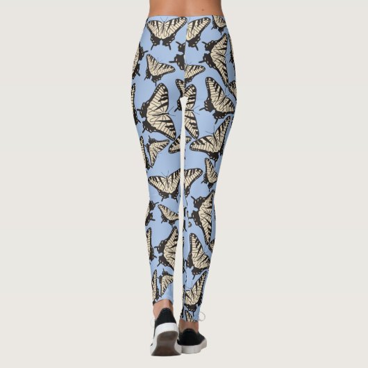 Yellow Tiger Swallowtail Butterflies Patroon Leggings (Achterkant)