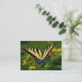 Yellow Tiger Swallowtail Butterfly ATC-kaart Visitekaartje (Staand voorkant)
