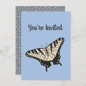 Yellow Tiger Swallowtail Butterfly Illustratie Kaart (Voorkant / Achterkant)