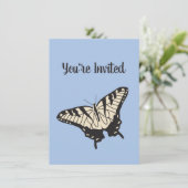 Yellow Tiger Swallowtail Butterfly Illustratie Kaart (Staand voorkant)