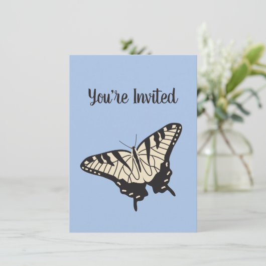 Yellow Tiger Swallowtail Butterfly Illustratie Kaart (Staand voorkant)