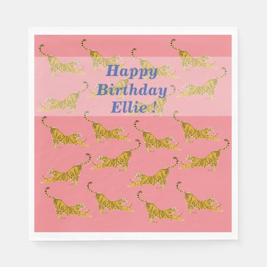 Yellow Tigers Art Napkins Servet (Voorkant)
