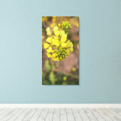 yellow tiny flower spring flora collection canvas afdruk (Insitu (Houten vloer))