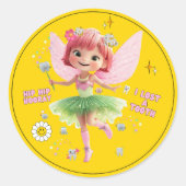 Yellow Tooth Fairy Sticker – Fairy Reward Sticker (Voorkant)