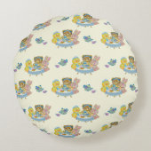 Yellow Toy Tea Party Throw Pillow Rond Kussen (Achterkant)