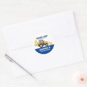 Yellow Tractor voor kinderen - Birthday Party Ronde Sticker (Envelop)