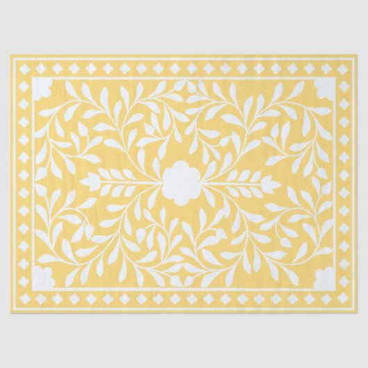 Yellow Traditional Bone Inlay Decoupage Paper Tissuepapier (Voorkant)