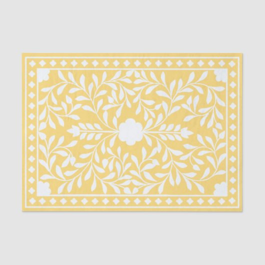 Yellow Traditional Bone Inlay Decoupage Paper Tissuepapier (Voorkant)