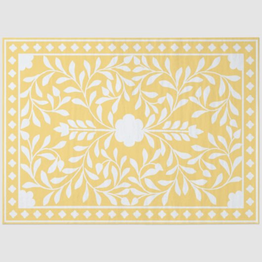 Yellow Traditional Bone Inlay Decoupage Paper Tissuepapier (Voorkant)
