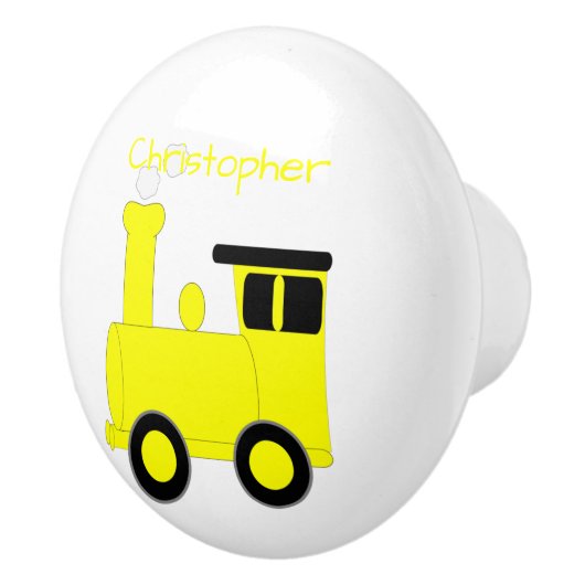 Yellow Train Design Personalised Keramische Knop (Rechts)