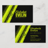 Yellow Tread Paths on Black Backdrop Visitekaartje (Voorkant / Achterkant)