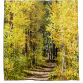 Yellow Tree Road // Hiking in het najaar Douchegordijn (Voorkant)