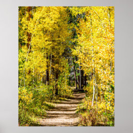 Yellow Tree Road // Hiking in het najaar Poster