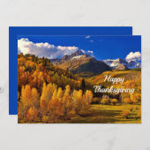  Yellow Trees Mountain Thanksgiving Flat Feestdagenkaart (Voorkant / Achterkant)