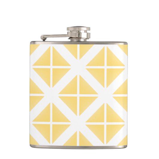 Yellow Trendy driehoekspatroon Heupfles (Voorkant)