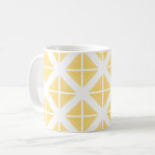 Yellow Trendy driehoekspatroon Koffiemok (Voorkant links)