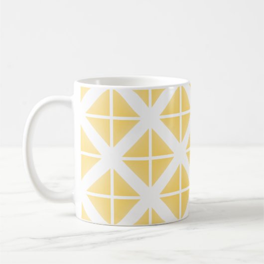 Yellow Trendy driehoekspatroon Koffiemok (Links)