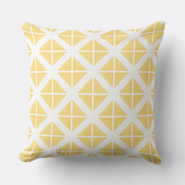 Yellow Trendy driehoekspatroon Kussen (Voorkant)