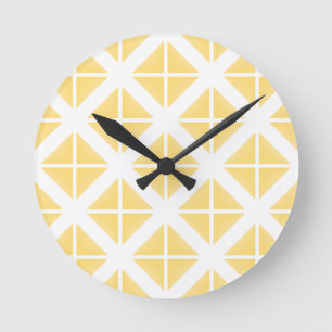 Yellow Trendy driehoekspatroon Ronde Klok