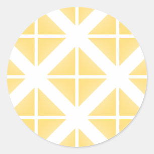 Yellow Trendy driehoekspatroon Ronde Sticker