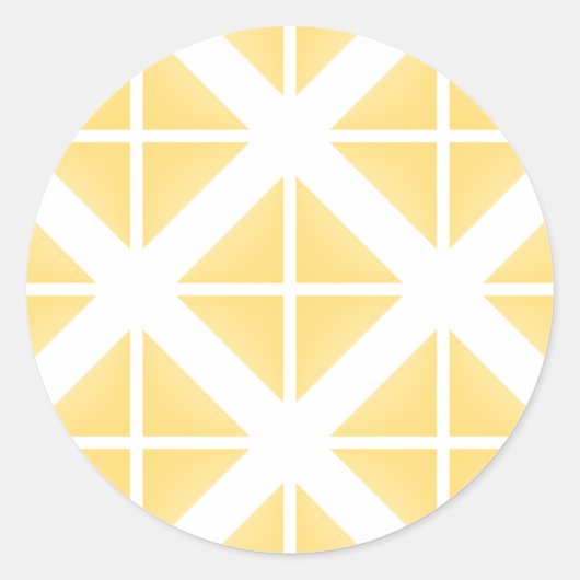 Yellow Trendy driehoekspatroon Ronde Sticker (Voorkant)