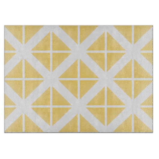 Yellow Trendy driehoekspatroon Snijplank (Voorkant)
